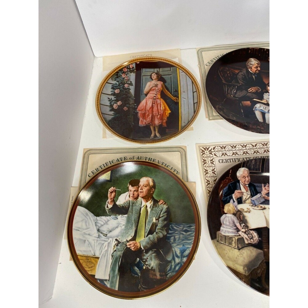 Vintage Set of 6 Norman Rockwell 9 inch Decorative Plates First Issue Vintage - Picture 3 of 12